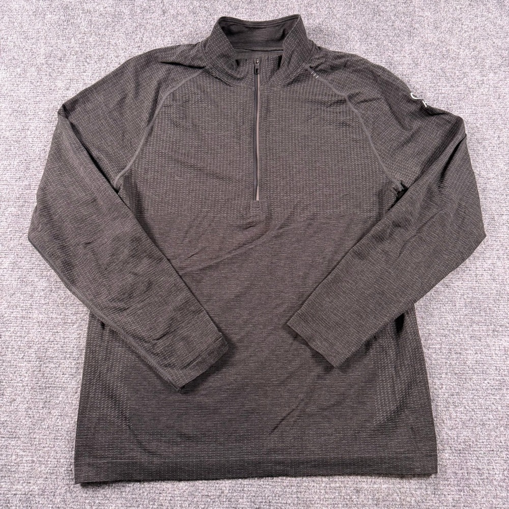 Lululemon Metal Vent Tech 1/2 Zip Mens M Grey CAA Hockey Pullover Activewear